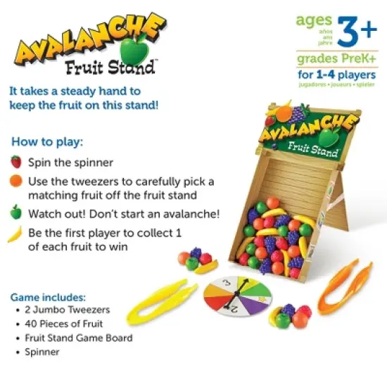 Learning Resources Avalanche Fruit Stand, Fine Motor Game, Ages 3+ image {4}