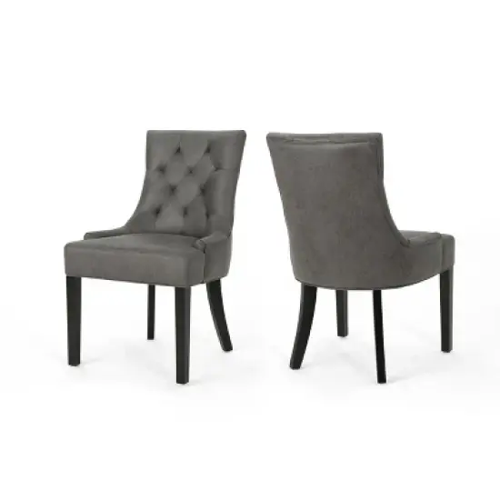 Set of 2 Hayden Traditional Microfiber Dining Chair - Christopher Knight Home image {5}