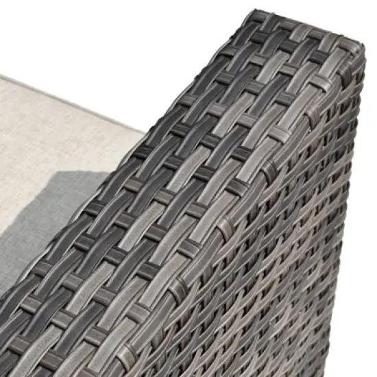 Ovios Venice 8pc Wicker Outdoor Patio Furniture Set Conversation Sofa with a Storage Fire Pit and Cushions image {5}