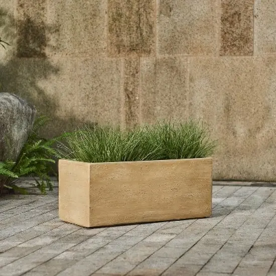 Christopher Knight Home Jean Outdoor Modern Lightweight Concrete Rectangle Planter Box image {7}
