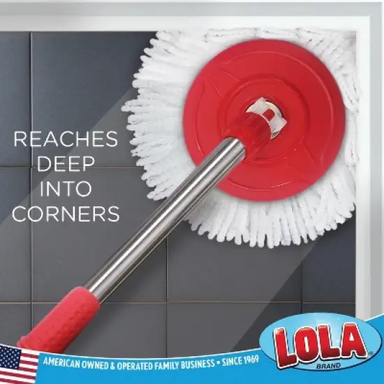 Lola Products Revolution Spin Mop & Bucket System, Braided Mop Head, Durable Alloy Handle, 360 Spinning Action, Great for Any Hard Floor Surface image {5}