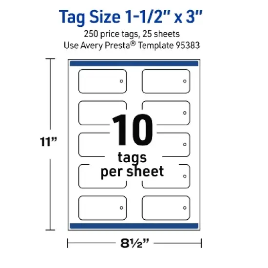 Avery Rounded Price Tags, 1-1/2" x 3", Matte White, 250 Total image {4}