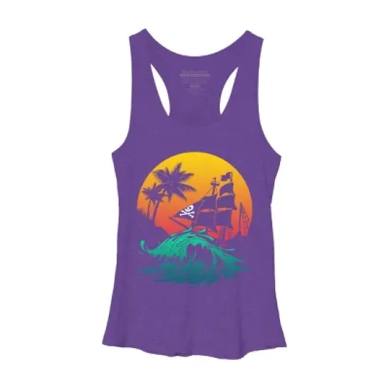 Women's Design By Humans Welcome summer from pirates By NLKart Racerback Tank Top image {2}