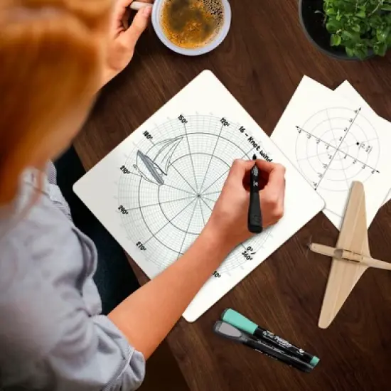 SCRIBBLEDO Circular Grid 12"x12" Dry Erase Board image {2}