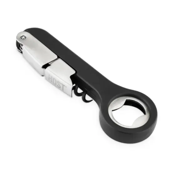 HOST Double Hinged Corkscrew, Black Bottle Opener and Foil Cutter, Wine Key, Bar Accessories image {6}