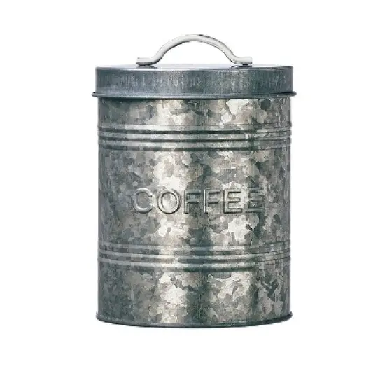 Amici Home Rustic Kitchen Collection Galvanized Metal Storage Canister, Food Safe, 76-ounces image {5}