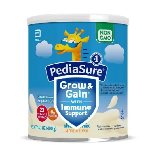PediaSure Grow & Gain Non-GMO Shake Mix Powder Vanilla - 14.1oz image {1}