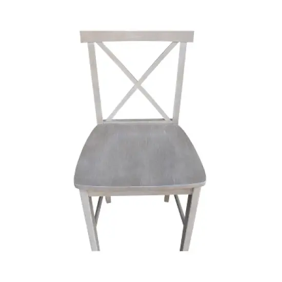X Back Stool Washed Gray/Taupe - International Concepts image {7}