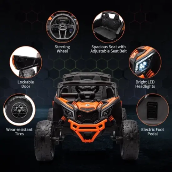 Kids Ride On Car, Licensed Can-Am 12V Ride On UTV w/Dual Motors, Remote Control & All-Terrain Tires image {1}