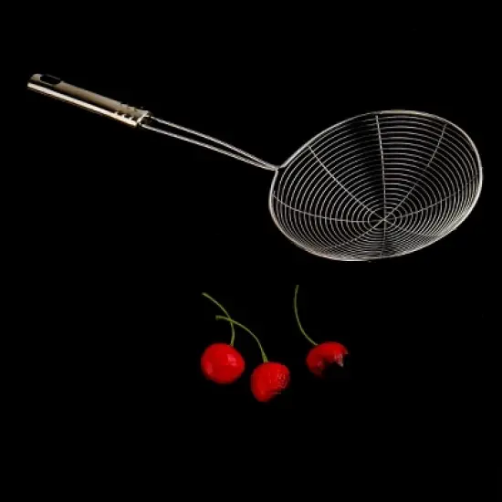 Unique Bargains Kitchen Cookware Net Mesh Long-Ladle Perforated Strainer 5'' Diameter image {5}