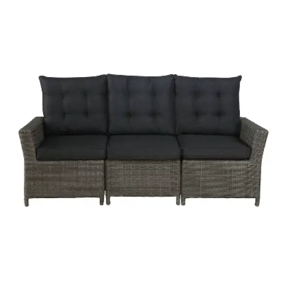 Asti 6pc Wicker Outdoor Seating Set - Gray - Alaterre Furniture image {4}