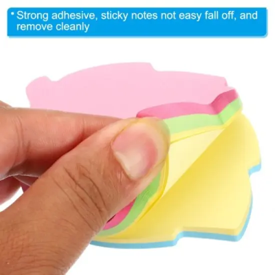 Unique Bargains Bright Colorful Cute  Leaf Shape Self-Stick Memo Pads 100 Sheets/Pad image {3}