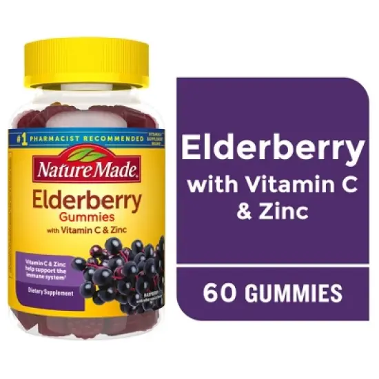 Nature Made Elderberry with Vitamin C and Zinc for Immune Support Gummies - Raspberry image {6}