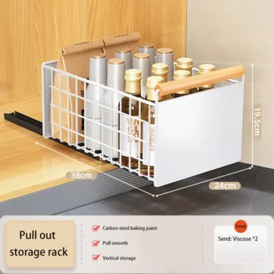 Carbon Steel Pull-Out Cabinet Under-Sink Rack Multi-Function Kitchen Rack Under The Sink Seasoning Dish Rack Home image {8}