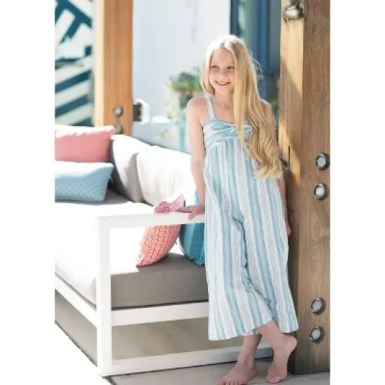 Hope & Henry Girls' Bow Front Wide Leg Jumpsuit, Toddler image {6}