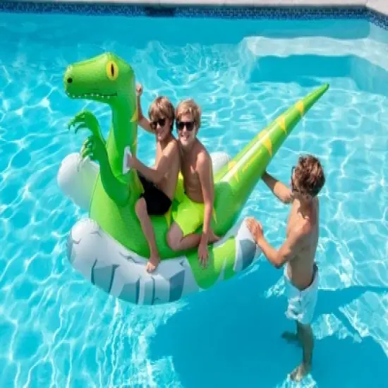 Swim Central 92" Rockin Raptor Inflatable Swimming Pool Float image {1}