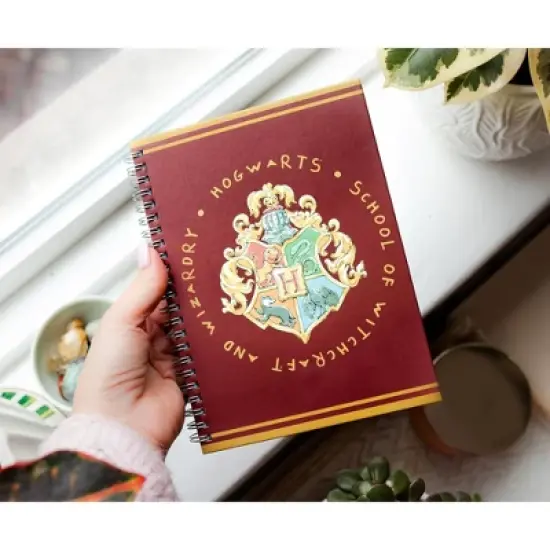 Silver Buffalo Harry Potter Vintage Hogwarts Crest Hardcover Spiral Journal Notebook image {3}