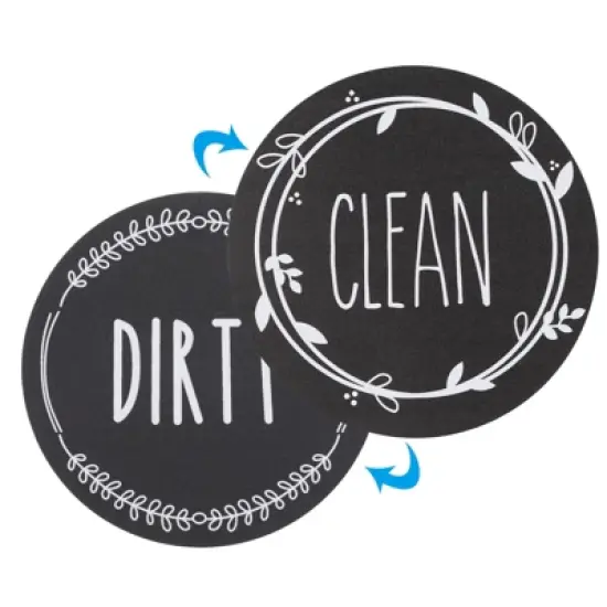 Unique Bargains Dual Side Round Dishwasher Clean Dirty Sign Magnet 2 Pcs image {3}