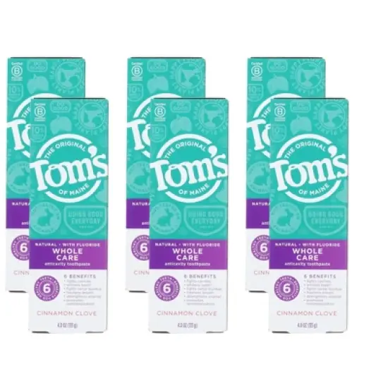 Tom's of Maine Cinnamon Clove Whole Care Anticavity Toothpaste - Case of 6/4 oz image {6}