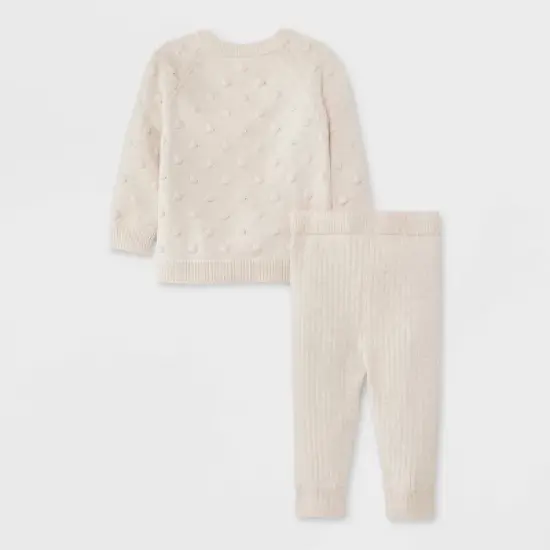 Baby Fluid Bobble Sweater Top & Bottom Set - Cat & Jack&trade; Cream image {1}