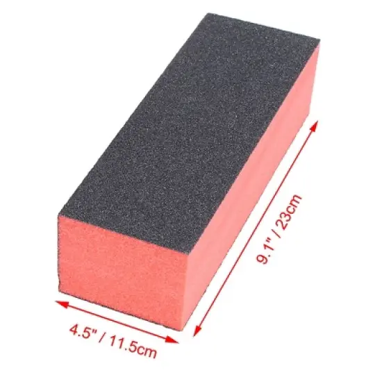 Unique Bargains Sponge Nail Finishing Buffer Buffing Block Manicure File Polishing Smooth Tool Black Red 10 Pcs image {3}