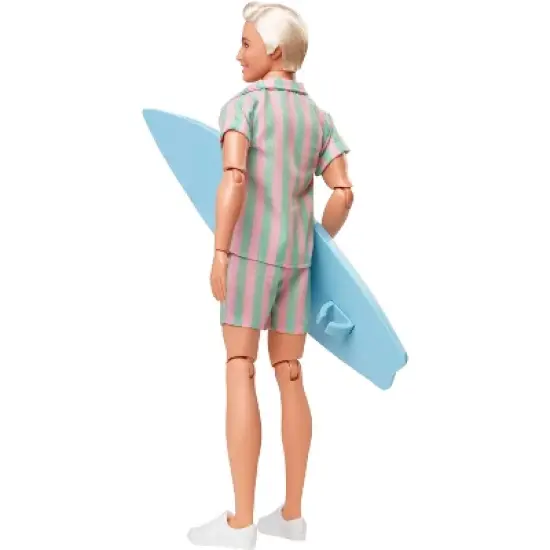 Barbie: The Movie Ken Doll Wearing Pastel Striped Beach Matching Set image {3}