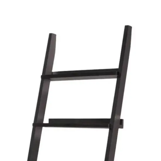 72.25" Exhibiting Modern Ladder Bookshelf Black Universe - Benzara image {1}