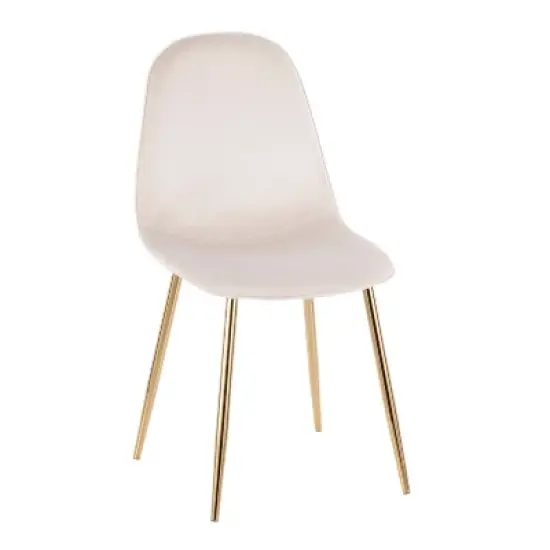 Set of 2 Pebble Contemporary Dining Chairs Gold/Cream - LumiSource image {1}