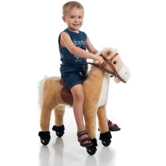 Toy Time Kids' Plush Walking Horse on Wheels Ride-On Toy image {1}