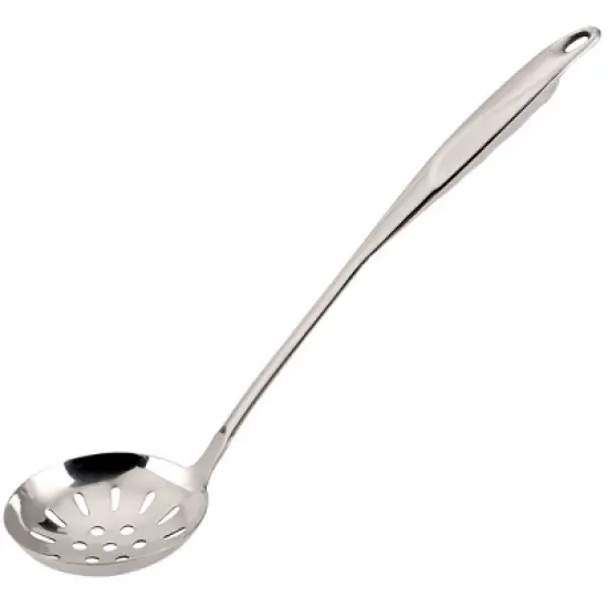 Unique Bargains Heat-resistant Non-stick Stainless Steel Slotted Spoon Strainer Silver Tone 10.6" Length image {3}