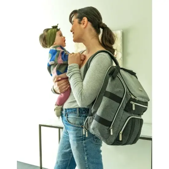 Baby Brezza Changing Station Diaper Bag - Gray image {8}