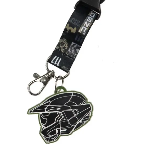 HALO Infinite UNSC 117 Master Chief Keychain With 2" Rubber Charm Lanyard image {1}