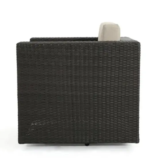 Wicker Outdoor Furniture Swivel Chairs with Cushion, Modern Patio Accent Chair for Porch, Garden or Balcony-Maison Boucle image {5}