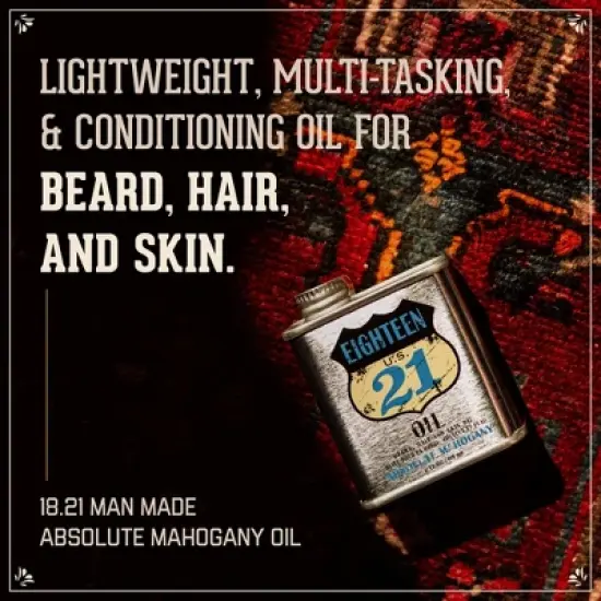18.21 Man Made Moisturizing Beard Oil, Absolute Mahogany-2 oz image {1}
