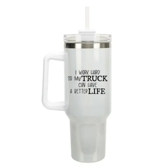 100 North I Work Hard So My Truck Can Have A Better Life Wrap-Around 40 Oz. Stainless Steel Water Bottle Coffee Mug, Spill & Leak Resistant, Travel image {5}