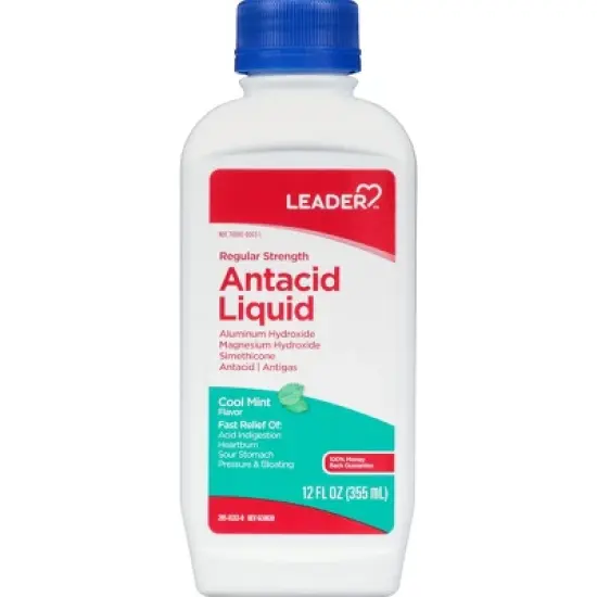 Leader Regular Strength Cool Mint Flavor Antacid Liquid 12 oz image {3}