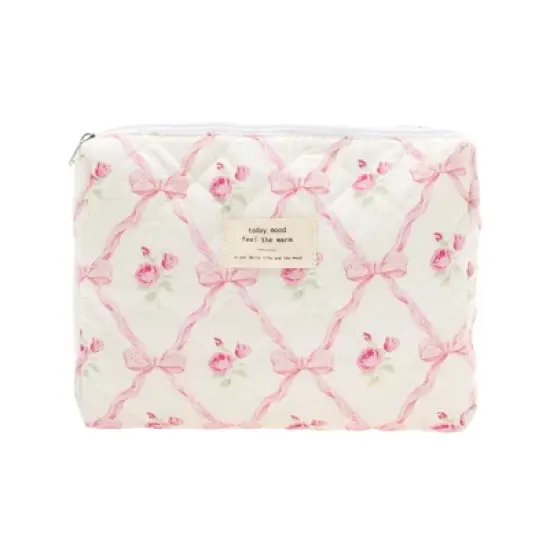 Unique Bargains Bow Floral Makeup Bag 1 Pc image {3}