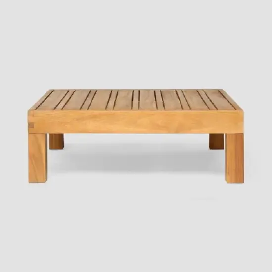 Brava 5pc Acacia Wood Sectional Sofa & Club Chair Set - Teak/Beige - Christopher Knight Home image {3}