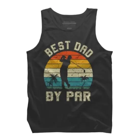 Men's Design By Humans Best Dad By Par Tropical Golf By Tank Top image {3}