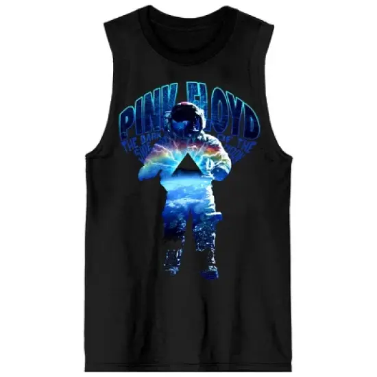 Pink Floyd Dark Side Of The Moon Astronaut Crew Neck Sleeveless Black Men's Tank Top image {2}