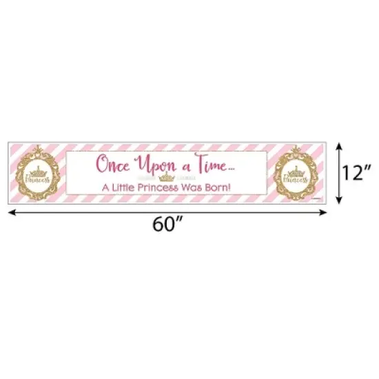 Big Dot of Happiness Little Princess Crown - Pink and Gold Princess Baby Shower Decorations Party Banner image {1}