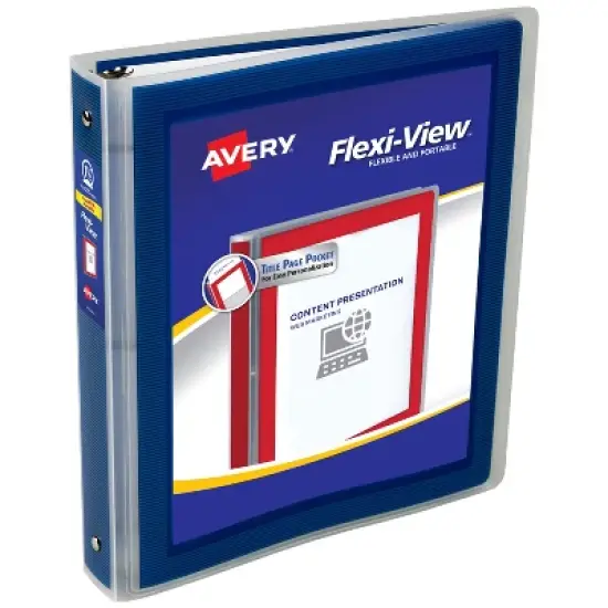 Avery Flexi-View 3 Ring Binder, 1.5" Round Rings, 1 Navy Blue Binder (17638) image {9}