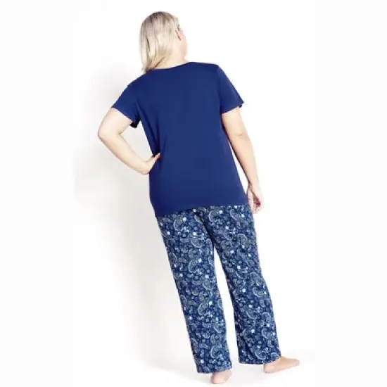 Women's Plus Size Weekend Love Sleep Top - navy | AVENUE image {1}
