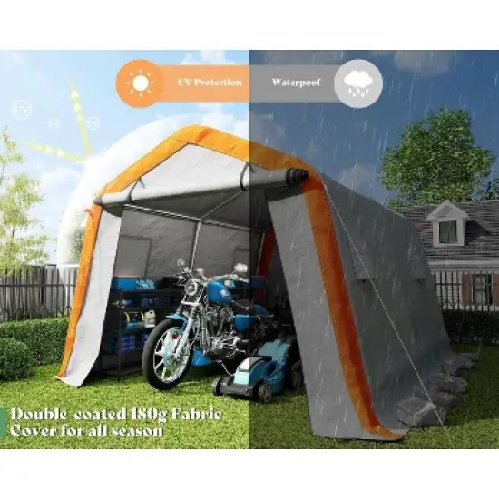 AMERLIFE Portable Storage Shelter, Heavy Duty Outdoor Shed with 2 Windows, Zipper Door image {3}