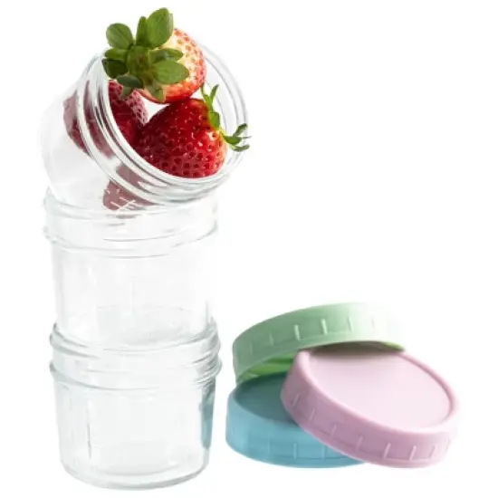 Glass Baby Food Storage Containers 12 Pack 4oz Baby Food Jars Reusable with Lids BPA-Free Leakproof Freezer, Microwave, Dishwasher Safe Baby Food Jars image {5}