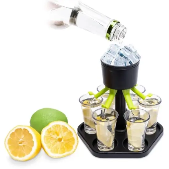 Lexi Home Plastic Liquor Shot Dispenser and Pourer with Individual Stoppers image {3}