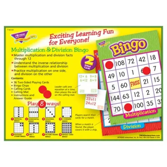 TREND Multiplication & Division (2-sided) Bingo Game image {3}