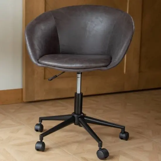 Modern Curved Back Barrel Office Chair - WOVENBYRD image {10}