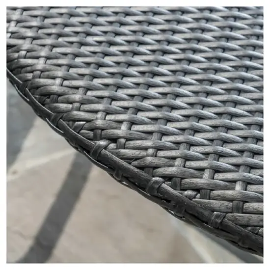 Peterson 3pc Wicker Patio Bistro Set - Gray - Christopher Knight Home image {3}