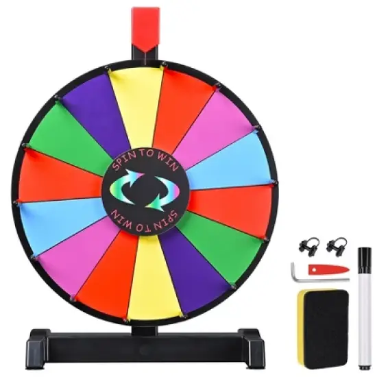 WinSpin Editable Color Prize Wheel Dry Erase Fortune Spinning Game 12"/15"/18"/24" image {10}